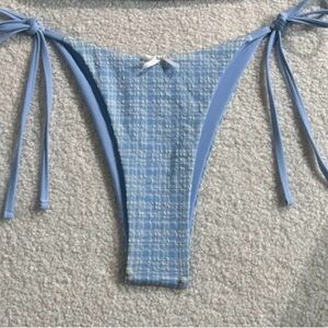🌴-(18) Chic Blue Plaid Bikini Bottom